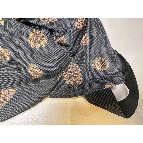 KAVU Rope Sling Bag Pine Cone Black Crossbody Travel Backpack Outdoor Hiking - Picture 6 of 11